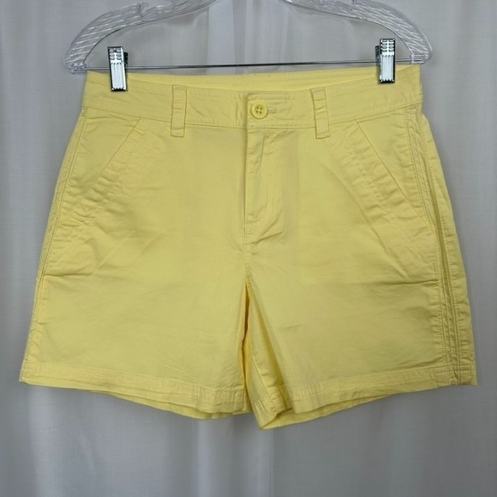 Eddie Bauer Womens Yellow‎ Shorts Size 6 Pockets Stretchy Cotton Blend